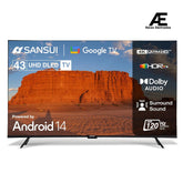 SANSUI 2025 New Launch 109 cm (43) | Full HD Smart Google TV 5.0 (Android 14) | Bezel Less Design | A+ Display | MEMC| HSR 120Hz| HDR10 & HLG LED TV (JSW43UG23)