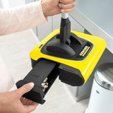 KARCHER Cordless Electric Broom KB 5, Contactless Waste Container, Automatic on/Off Switch, Reliable Floor and Carpet Cleaning (Yellow and Black)