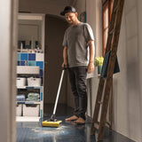 KARCHER Cordless Electric Broom KB 5, Contactless Waste Container, Automatic on/Off Switch, Reliable Floor and Carpet Cleaning (Yellow and Black)