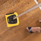 KARCHER Cordless Electric Broom KB 5, Contactless Waste Container, Automatic on/Off Switch, Reliable Floor and Carpet Cleaning (Yellow and Black)