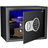 Lifelong 22 L Carbon Steel Digital Safe Locker Box For Home & Office | Inbuilt LED Light | Essential Smart Home Locker for Gold, Jewellery, Cash | Tijori Box, Wardrobe Compatible, 1 Yr Warranty, Black