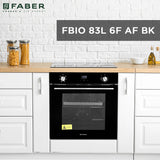 Faber 83 L Built-in Electric Oven with 6 Cooking Functions, Air Fry & 3D Hot Air Circulation - FBIO 83L 6F AF BK