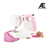 Usha Janome Marvela Pink Sewing Machine | Automatic Zig-Zag, 7 Built-In Stitches, 14 Stitch Functions (140737467), Free Threads Of Joy Sewing Kit (Open box / without box)