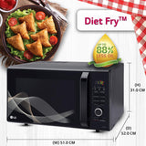 LG 28L Convection Microwave Oven with Diet Fry, Stainless Steel Cavity & Auto Cook, Black (MC2886BHT)