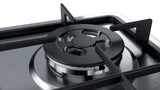 Bosch Series 4 60cm Gas Hob | 4 Burners | Stainless Steel Finish | Cast Iron Pan Supports | Enhanced Flame Stability | Frameless Design - PGH6B5B60I