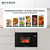 Faber 25 L Built-in Microwave Oven with Grill, 8 Auto Cook Menus & Electronic Push Button Control - MICROWAVE FBIMWO 25 SG