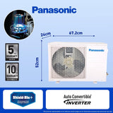 Panasonic 1 Ton 4 Star Wi-Fi Inverter Smart Split AC (Copper Condenser, 7 in 1 Convertible with True AI Mode, 4 Way Swing, PM 0.1 Air Purification Filter, CS/CU-NU12ZKY4W, White)
