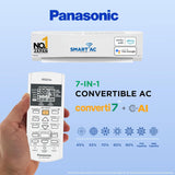 Panasonic 1 Ton 4 Star Wi-Fi Inverter Smart Split AC (Copper Condenser, 7 in 1 Convertible with True AI Mode, 4 Way Swing, PM 0.1 Air Purification Filter, CS/CU-NU12ZKY4W, White)