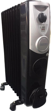 USHA OFR 4209 F PTC 2400W Oil Filled Radiator Room Heater with 09 Fins, 3 Heat Settings, Adjustable Thermostat, Built-in Fan, Overheat & Tip-Over Protection (Black)