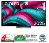 LG OLED evo AI 164 cm (65 inch) 4K Smart TV (C5) | α9 Gen8 AI Processor | 120Hz Native Refresh Rate | Dolby Vision & Atmos | 40W 2.2 Ch Audio | 2025