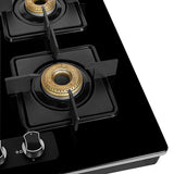 Faber 4 Burner Gas Cooktop with Forged Burners, Manual Ignition, Black Matt Finish & Diamond-Coated Pan Supports – Hob Cooktop Elite 4BB BK CI