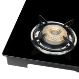 Faber 4 Burner Gas Cooktop with Brass Burners, Manual Ignition & Tempered Black Glass – HOB COOKTOP MAGIC 4BB BK