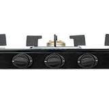 Faber 77 cm 3 Burner Gas Cooktop with Brass Burners, Manual Ignition & Toughened Black Glass – HOB COOKTOP PEARL 3BB BK