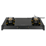 Faber Genius 75cm 2 Burner Cooktop | Brass Burners | Manual Ignition | 8mm Toughened Glass | Lift & Lock Burner Design - Hob Cooktop Genius 752 BK