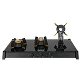 Faber Genius 75cm 3 Burner Cooktop | Brass Burners | Auto Ignition | 8mm Toughened Glass | Liftable Burner Design - HOB Cooktop Genius 753 AI BK