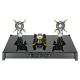 Faber Genius 75cm 3 Burner Cooktop | Brass Burners | Manual Ignition | 8mm Toughened Glass | Lift & Lock Burner Design - Hob Cooktop Genius 753 BK