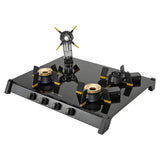 Faber 70 cm 4 Burner Gas Cooktop with Brass Burners, Manual Ignition, Toughened Glass & Easy-Clean Liftable Burners – HOB COOKTOP GENIUS 704 BK