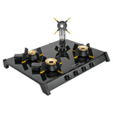 Faber 70 cm 4 Burner Gas Cooktop with Brass Burners, Manual Ignition, Toughened Glass & Easy-Clean Liftable Burners – HOB COOKTOP GENIUS 704 BK
