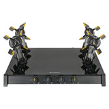 Faber 70 cm 4 Burner Gas Cooktop with Brass Burners, Manual Ignition, Toughened Glass & Easy-Clean Liftable Burners – HOB COOKTOP GENIUS 704 BK
