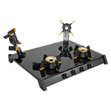 Faber 70 cm 4 Burner Gas Cooktop with Brass Burners, Manual Ignition, Toughened Glass & Easy-Clean Liftable Burners – HOB COOKTOP GENIUS 704 BK