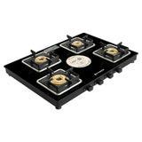 Faber 4 Burner Gas Cooktop with Brass Burners, Non-Auto Ignition & MS Powder-Coated Finish – COOKTOP REMO XL 4BB