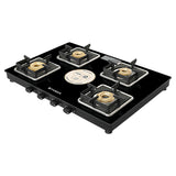 Faber 4 Burner Gas Cooktop with Brass Burners, Non-Auto Ignition & MS Powder-Coated Finish – COOKTOP REMO XL 4BB