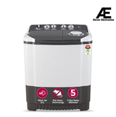 LG 7 Kg 5 Star Wind Jet Dry Semi-Automatic Top Loading Washing Machine (P7020NGAZ, Dark Gray, Rat Away Feature)