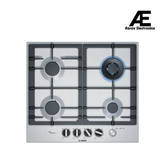 Bosch Series 6 Gas Hob 60 cm Stainless Steel with 4 Burners, FlameSelect & Wok Burner - PCH6A5M90I
