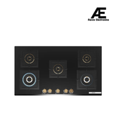 Bosch Series 6 90cm 5 Burner Gas Hob with True Brass 3D Burners, 6mm Tempered Glass, Auto Ignition & Cast Iron Pan Supports – PNV9B6G20I