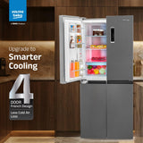 Voltas Beko, A Tata Product, 522 L(Gross), Inverter, Frost Free, French Four Door Side by Side Refrigerator (2026 Model, R4D522/FPV3N0RXID, Inox, with Harvest Fresh Technology)