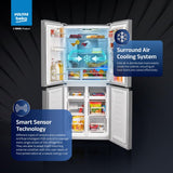 Voltas Beko, A Tata Product, 522 L(Gross), Inverter, Frost Free, French Four Door Side by Side Refrigerator (2026 Model, R4D522/FPV3N0RXID, Inox, with Harvest Fresh Technology)