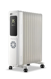 Russell Hobbs ROR11DF 2900W 11-Fin Oil Filled Radiator Room Heater | Smart Digital Heating, 24H Timer, 3 Intelligent Modes, Safety Protection | LED Touch, Foldable Wheels