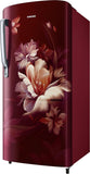 Samsung 183 L 3 Star Direct Cool Single Door Refrigerator with Digital Inverter Compressor, Toughened Glass Shelves, Base Freezer, Midnight Blossom Red – RR20D2723RZ/NL