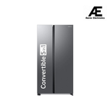 Samsung 653 L, 2 Star, Frost Free, Double Door, Convertible 5-in-1 Digital Inverter, Side By Side Refrigerator (RS76CG80X0S9HL, Silver, Refined Inox)
