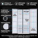 Samsung 633 L, 3 Star, Frost Free, Double Door, Convertible 5-in-1 Digital Inverter, Side By Side Refrigerator with AI, WiFi & Water & Ice Dispenser (RS78CG8543S9HL, Silver, Refined Inox)