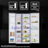 Samsung 633 L, 3 Star, Frost Free, Double Door, Convertible 5-in-1 Digital Inverter, Side By Side Refrigerator with AI, WiFi & Water & Ice Dispenser (RS78CG8543S9HL, Silver, Refined Inox)