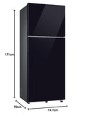 Samsung 396 L, 2 Star, Convertible 5-in-1, Digital Inverter, Frost Free Double Door, Bespoke AI WiFi Refrigerator (RT41HB6A4222HL, Glass Finish, Clean Black, 2026 Model)