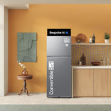 Samsung 419 L, 2 Star, Convertible 5-in-1, Digital Inverter, Frost Free Double Door, Bespoke AI WiFi Enabled Refrigerator (RT45DB6A4B22, Silver, Elegant Inox)