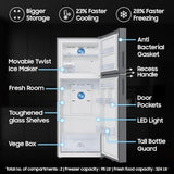 Samsung 419 L, 2 Star, Convertible 5-in-1, Digital Inverter, Frost Free Double Door, Bespoke AI WiFi Enabled Refrigerator (RT45DB6A4B22, Silver, Elegant Inox)