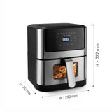 Glen Digital Air Fryer, 6 Litre, 1500W, Digital Controls with 7 Pre-Set Menus, Adjustable 60-Minute Timer, Temperature Control, Fry, Grill, Roast & Bake with Less Oil, Large - Black (SA-3043DSS)