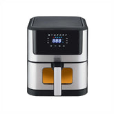 Glen Digital Air Fryer, 6 Litre, 1500W, Digital Controls with 7 Pre-Set Menus, Adjustable 60-Minute Timer, Temperature Control, Fry, Grill, Roast & Bake with Less Oil, Large - Black (SA-3043DSS)