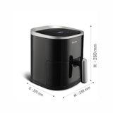Glen Digital Air Fryer, 3.5 Litre Airfryer 1300W with 7 Pre-Set Functions, Auto Sleep, Digital Controls, Timer & Temperature Control, Bake, Fry, Roast & Grill with Less Oil, Medium - Black SA-3044DBL