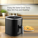 Glen Digital Air Fryer, 3.5 Litre Airfryer 1300W with 7 Pre-Set Functions, Auto Sleep, Digital Controls, Timer & Temperature Control, Bake, Fry, Roast & Grill with Less Oil, Medium - Black SA-3044DBL