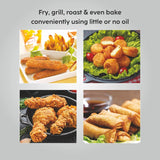 Glen Digital Air Fryer, 3.5 Litre Airfryer 1300W with 7 Pre-Set Functions, Auto Sleep, Digital Controls, Timer & Temperature Control, Bake, Fry, Roast & Grill with Less Oil, Medium - Black SA-3044DBL