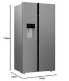 Voltas Beko 634 Litres Frost Free ProSmart Inverter Side-by-Side Refrigerator (Neo Frost Dual Cooling, RSB655XPRF, Inox)
