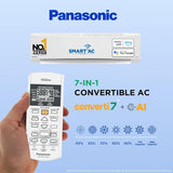 Panasonic 2 Ton 3 Star Wi-Fi Inverter Smart Split AC (Copper Condenser, 7 in 1 Convertible with True AI Mode, PM 0.1 Air Purification Filter, CS/CU-SU24ZKYWA, White)