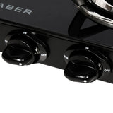 Faber 3 Burner Gas Cooktop with Brass Burners, Manual Ignition & Tempered Black Glass – HOB COOKTOP DAISY 3BB BK