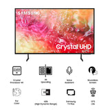 Samsung 189 cm (75 Inch) DU7700 Crystal 4K UHD Smart LED TV – UA75DU7700, Crystal Processor 4K, HDR10+ (Open box / without box)