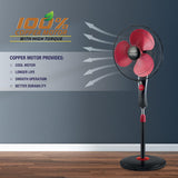 USHA Maxx Air Ultra Pedestal Fan | 400MM Sweep Size | 1350 RPM | Aerodynamic Blade Design for High Air Delivery | Anti - Rust Protection | 100% Copper Motor | Maroon