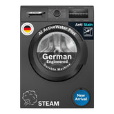 Bosch 8 kg, 5 Star, Anti Stain & AI Active Water+ Fully Automatic Front Loading Washing Machine (WAJ2826DIN, Steam with Anti-Bacteria, Anti-tangle, Anti-Wrinkle, In-Built Heater, Black Grey)